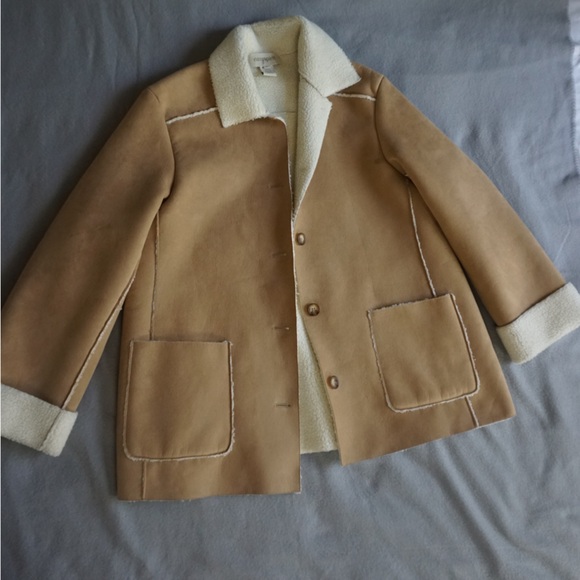 Oversized brown fleece Sherpa style jacket - Picture 1 of 11